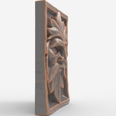CNC Green Man Face – & Carving Model – STL File for Laser Engrave & CNC Route