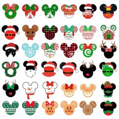 Mouse Head Christmas Svg Png Bundle, Magical Kingdom Christmas Svg Cut File