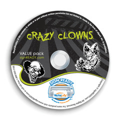 CLOWNS CLIPART-VECTOR CLIP ART-VINYL CUTTER PLOTTER IMAGES & T-SHIRT GRAPHICS CD
