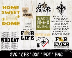 SAINTS SVG BUNDLE – Football Cut Files for Cricut, Silhouette & Laser Cutting