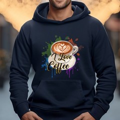 I Love Coffee PNG Clip Art Colorful Abstract Sublimation Design Digital Clipart