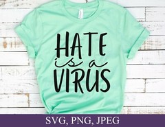 SVG, PNG, “Hate Is A Virus, Stop Asian Hate, Asian American Lives” For Cricut