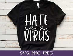 SVG, PNG, “Hate Is A Virus, Stop Asian Hate, Asian American Lives” For Cricut