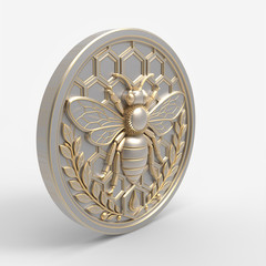 CNC Bee Medallion – Model – STL File for Laser & CNC Routing