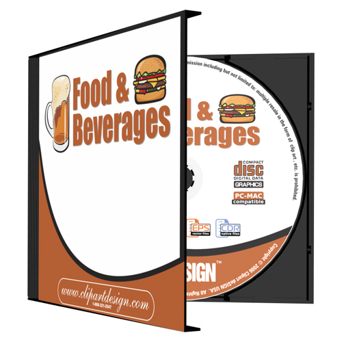 FOOD+DRINKS CLIPART-VINYL CUTTER PLOTTER IMAGES-EPS VECTOR CLIP ART CD