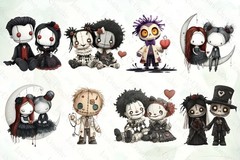 Spooky Doll Sublimation Bundle – 31 Creepy Cute PNGs