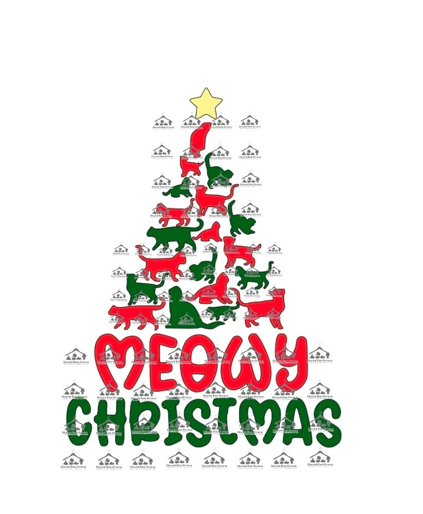 Meowy Christmas SVG Image Clipart Design Vinyl Decal Sticker ** Download ONLY