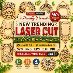 Laser Cut SVG Mega Bundle, 140+ Stunning Designs, Digital Download