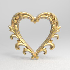Ornate Heart Frame Art – 3D Art File – STL for CNC Router and 3D Print