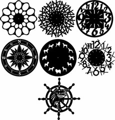 7 clocks silhouette bundle for just $3.9 – DXF SVG DWG PDF CNC Plasma Laser Wood
