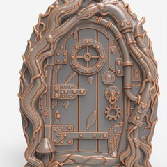 Steampunk Fairy Door 3D Art File – STL for Router & 3D Printer Use
