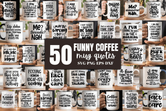 50 Funny Office Coffee Mug SVG Bundle | Sarcastic & Humorous Designs