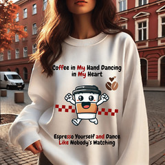 Dancing Coffee Cup PNG – Funny Coffee T-Shirt Design – Coffee in My Hand