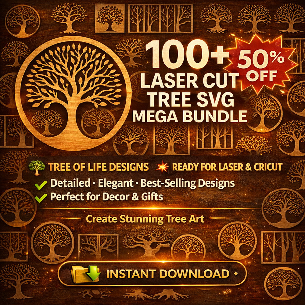 Tree of Life SVG Bundle 100+ Laser Cut Files Cricut CNC, Digital Download