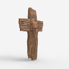 Digital Jesus Cross – STL – 3D Model for CNC and 3D Printer