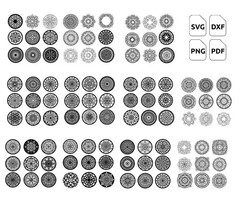 PACK +100 Mandala DXF SVG Ai | Laser Cut & CNC Designs Bundle On USB | CD