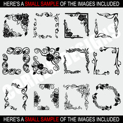 CORNER DESIGNS CLIPART IMAGES -VECTOR CLIP ART -VINYL CUTTER PLOTTER GRAPHICS CD