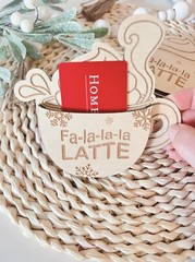DIGITAL SVG Laser Cut File Coffee Cup Gift Card Holder Christmas Gift Glowforge