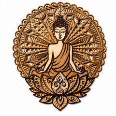 Buddha Mandala Layered Laser Cut File SVG, Wall Art, Digital Download