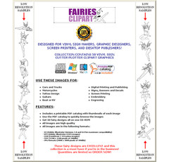 FAIRIES CLIPART-VECTOR CLIP ART-VINYL CUTTER PLOTTER IMAGES &T-SHIRT GRAPHICS CD