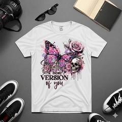 Butterfly Skull PNG T-Shirt Design Sublimation Graphic Digital Download