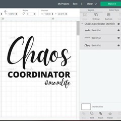 SVG, PNG, JPEG “Chaos Coordinator, Momlife, Gift For Mom” For Cricut Design