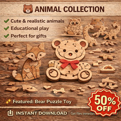 111 Toys Games SVG Bundle, Laser Cut Bundle, Puzzles, Animals, Digital Download
