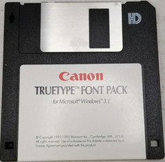 Vintage 1992 Canon Truetype Font Pack
