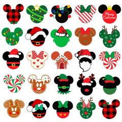 Mouse Head Christmas Svg Png Bundle, Magical Kingdom Christmas Svg Cut File