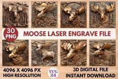 3D Laser Engrave Files Bundle, Engraved Wood Art, Digital Download