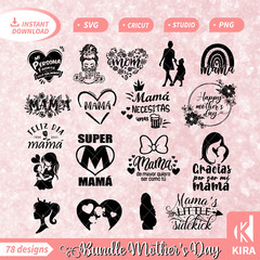 Bundle 78 Mother’s Day, Svg, cricut, png, Silhouette file digital