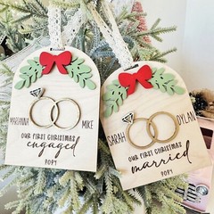 DIGITAL SVG Laser Cut File Our First Family Engaged/ Married Glowforge Xtool +