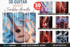 3D Tumbler Wrap Bundle PNG 20oz 30oz Skinny Sublimation , Digital Download