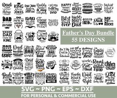 55 MEGA Father’s Day SVG Bundle, Dad SVG, Best Dad SVG, Whiskey Label, Daddy Svg