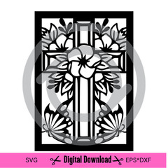 Cross Butterfly Religion DXF Plasma Laser Waterjet Router Plotter Cut Vector CNC