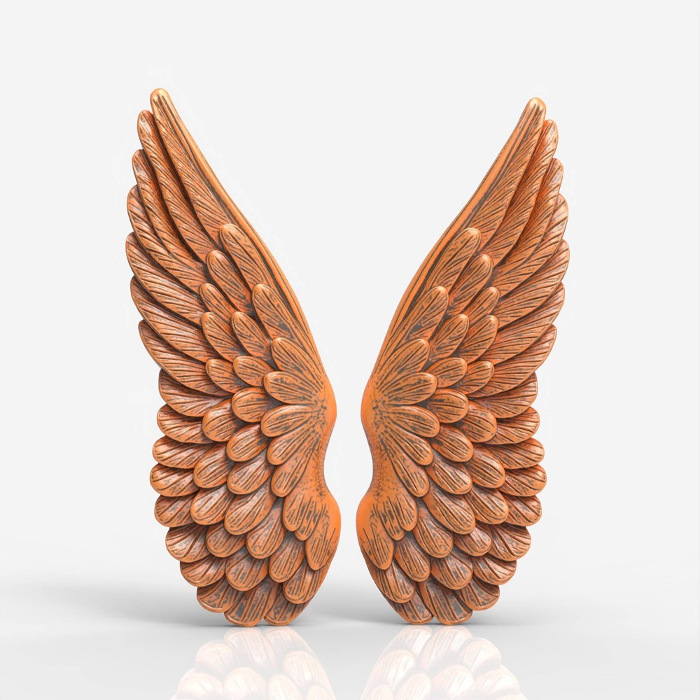 Angel Wings Relief 3D Model STL File for Wood CNC Carving