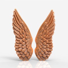 Angel Wings Relief 3D Model STL File for Wood CNC Carving