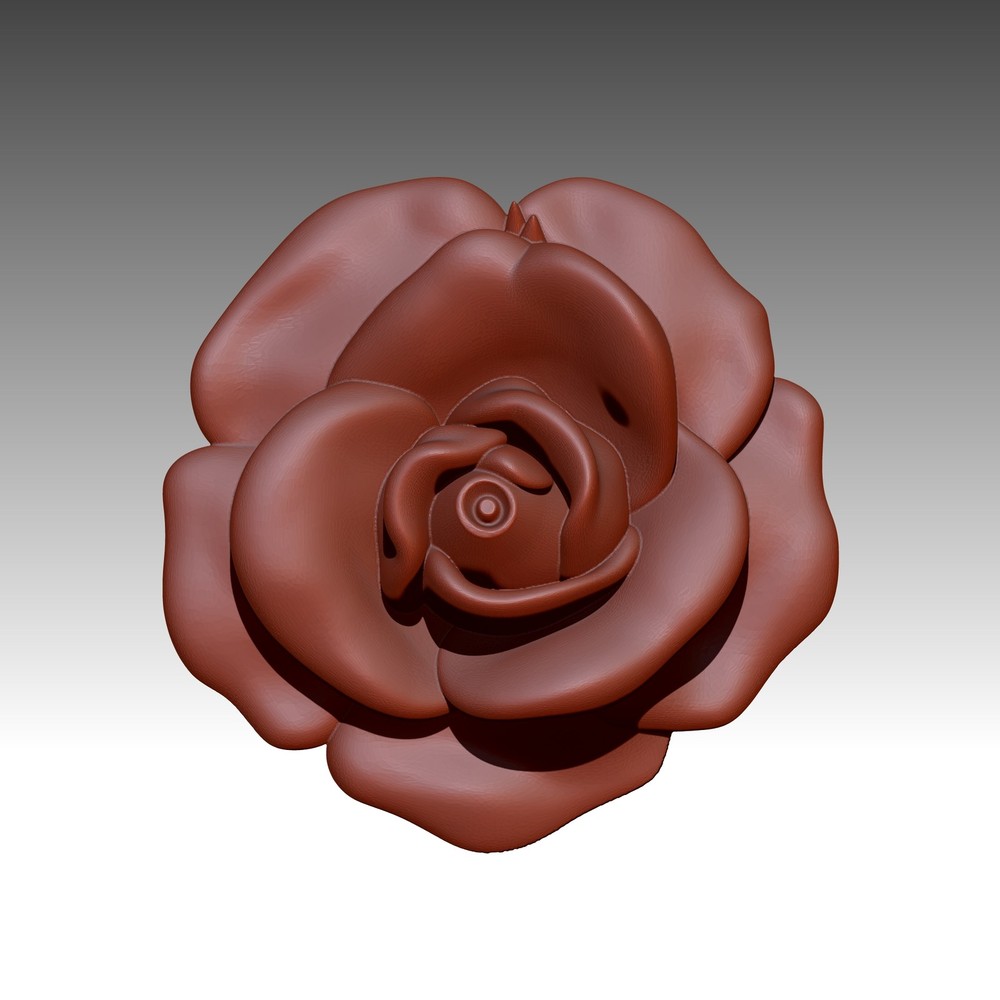CNC Rose Flower Model – STL File for Laser Engraving & Routing