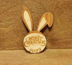 Christmas Bunny 2025. AI, EPS, DXF, CDR, CNC.Merry Christmas engraving.