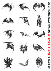 BATS CLIPART IMAGES -VECTOR CLIP ART -VINYL CUTTER PLOTTER & EPS GRAPHICS CD