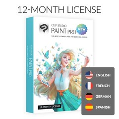 CLIP STUDIO PAINT PRO – New | 12 Months License | 1 Device | for PC, macOS,…