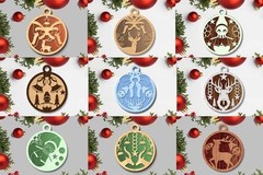 Christmas Decorations SVG Bundle, 538 Laser Cut Files, Digital Download