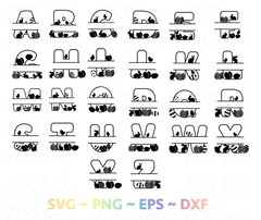 Easter Split Alphabets SVG bundle, Fancy alphabets files, SVG files for cricut,
