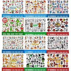 Cartoon Characters Mega Svg Png Bundle, Collecion Chacters Mouse Friends Png