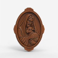 Jesus Lamb Religious Wood Carving Design – Wood Carving Design – 3D STL CNC File