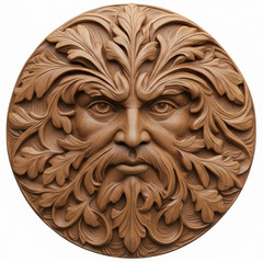 Green Man Relief Relief 3D Model STL File for Wood CNC Carving