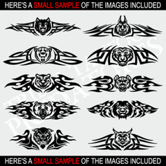 TRIBAL TATTOO PREDATOR CLIPART -FLAMES VECTOR CLIP ART -VINYL CUTTER PLOTTER CD