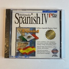 Multimedia Spanish IV 4 Pro One for IBM Windows PC CD-ROM Software – Sealed, New