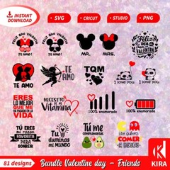 Day valentine and friends, bundle design, Svg, cricut, png, Silhouette archivos.