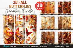 3D Tumbler Wrap Bundle PNG 20oz 30oz Skinny Sublimation , Digital Download